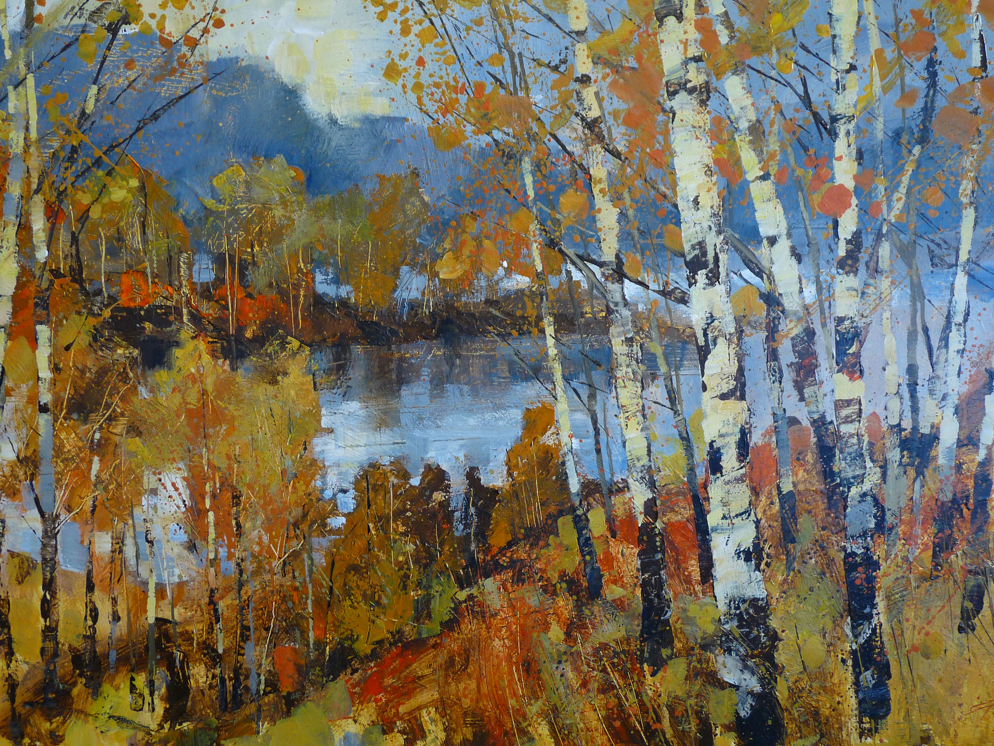 'White Bark, Autumn Birch, Loch Cluanie' by artist Chris Forsey